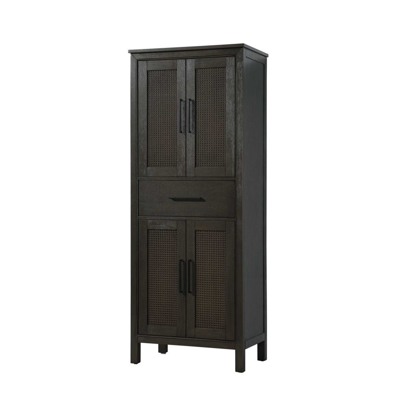28 Inch Bath Storage Cabinet in Chocolate Oak, 72" H x 28" W x 72" D, Chocolate Oak