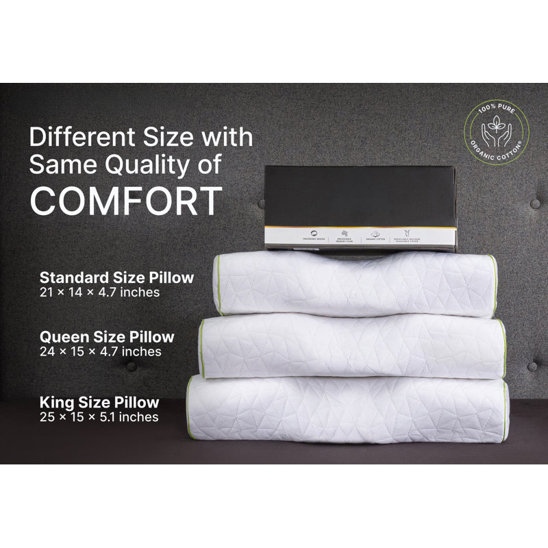 Standard Size White Ergonomic Memory Foam Cervical Pillow