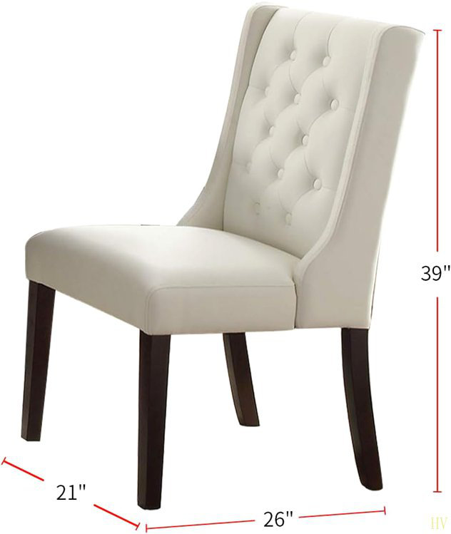 Ensemble de 2 chaises de salle à manger modernes en similicuir capitonné