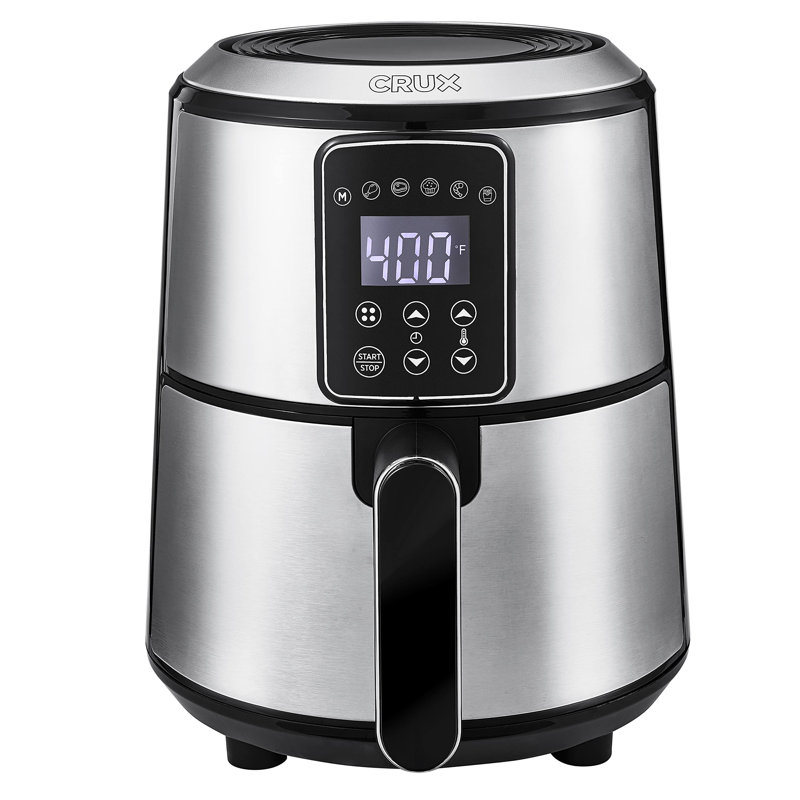 Digital Air Fryer, Faster Pre-Heat, No-Oil Frying, Fast Healthy Evenly Cooked Meal Every Time, Dishwasher Safe Non Stick Pan and Crisping Tray for Easy Clean Up, Stainless Steel