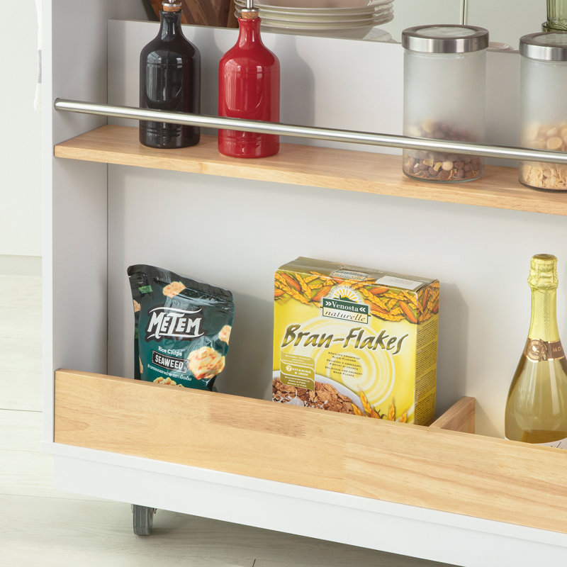 Oceane Solid Wood Top Kitchen Cart