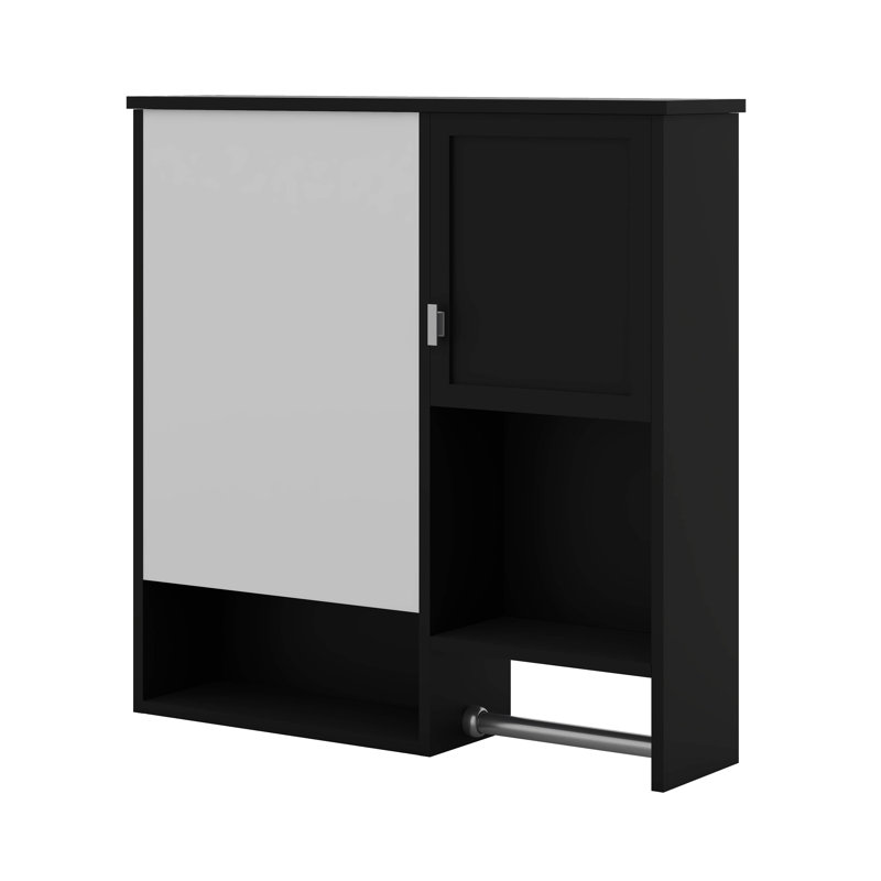 Armoire à pharmacie murale moderne pour salle de bain, armoire de rangement murale avec miroir, Noir