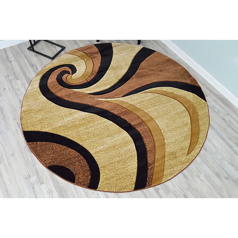 Mccampbell Performance Abstract Indoor Rug, Round 7'