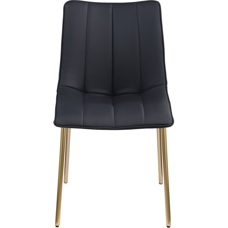 Isla Tufted Side Chair, Black Vegan Leather