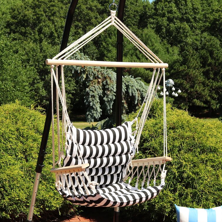 Hammock Chair Hanging Rope Swing, Hanging Chair with 3 Cushions and Foot  Rest Support - Hammocks - New York, New York, Facebook Marketplace