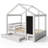 Full Size House Bed Wood Bedframe With Blackboard And 2 Drawers For Bedroom,two Assembly Options,frames For Kids Girls Boys (white)-39707174