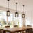 Rustic Farmhouse Pendant Light with Adjustable Chain, Industrial Metal Cage Hanging Lamp for Kitchen, Dining Room, Entryway