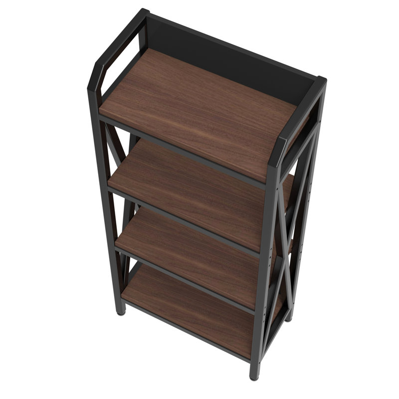 Étagère de boulanger en métal et en bois à 4 niveaux pour la cuisine, la salle à manger et la salle de bain - 57,16 po de hauteur, facile à assembler, support peu encombrant, haut, garde-manger, propre, assembler