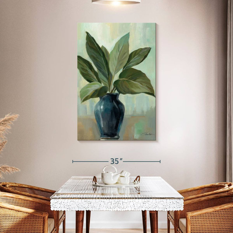 Nature morte Harnek menthe et bleu, H 48 po x l 32 po