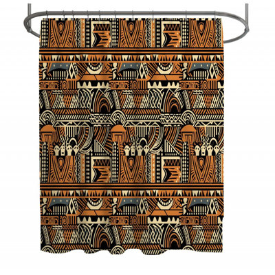 African Shower Curtain -  Tribal Bathroom Decor