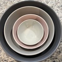 Tabletops Gallery Hobnail 4PC Greys Mixing Bowl Set TTU-A5441-ECM - The  Home Depot