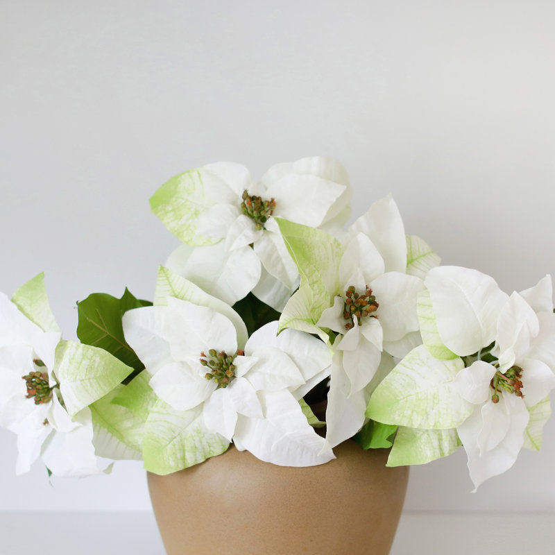 Poinsettia Faux Floral, White