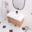 Meuble-lavabo mural 36 po avec plateau en résine, 36 po et 2 portes à fermeture douce