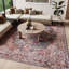 Tapis oriental bleu / rouge brique lavable à la machine-1496007630
