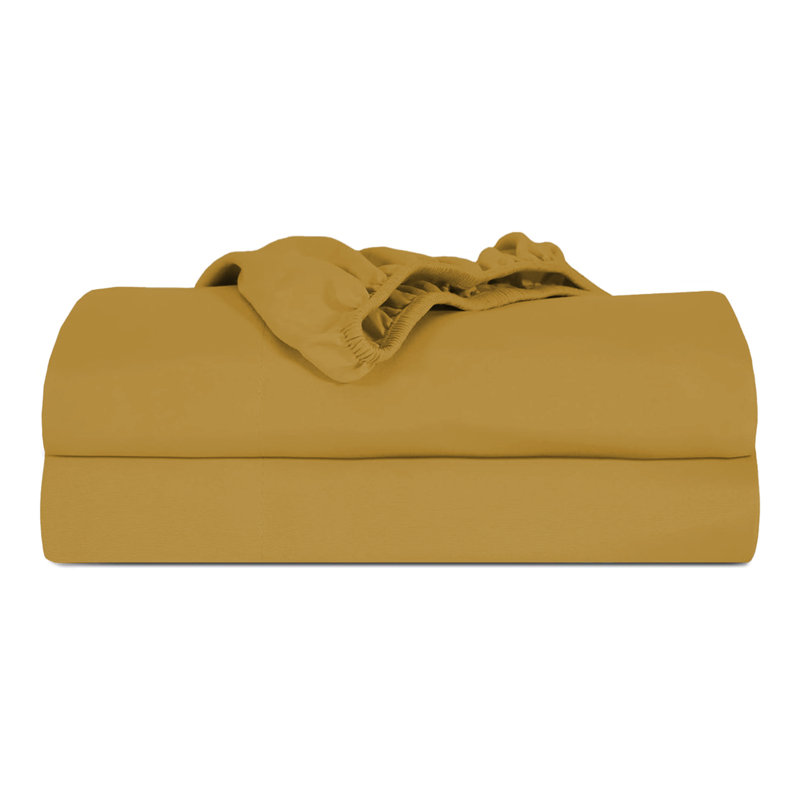 Ultra Soft 200 Thread Count Microfiber Fitted Sheet, Ochre, Single (3')