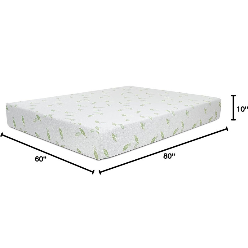 Anula, matelas en mousse à mémoire de forme mi-ferme infusé au thé vert, Grand lit, 10"