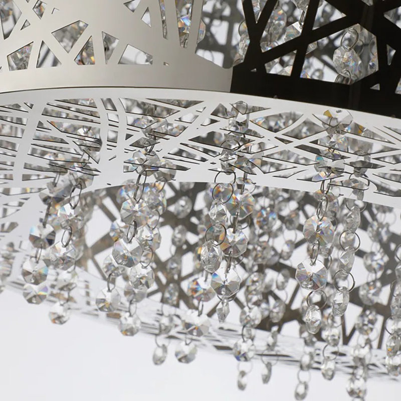 Plafonnier encastré 8 lumières Buco, Chrome poli