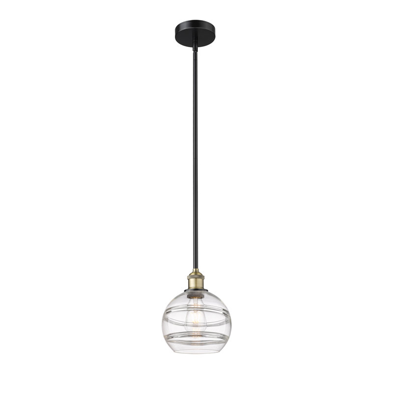 Bienes 1 - Light Single Pendant, Clear, Black Antique Brass