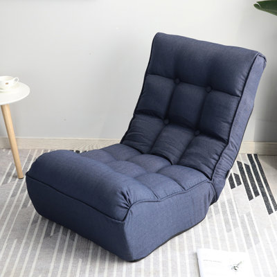 Fauteuil inclinable avec lin - Élégant pour la chambre à coucher Cadre en métal bleu marine ergonomique, peu encombrant