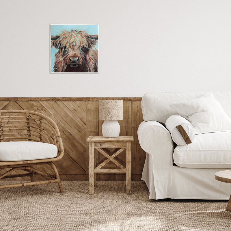 Vache sur plaque murale turquoise vif, design par Wani Pasion