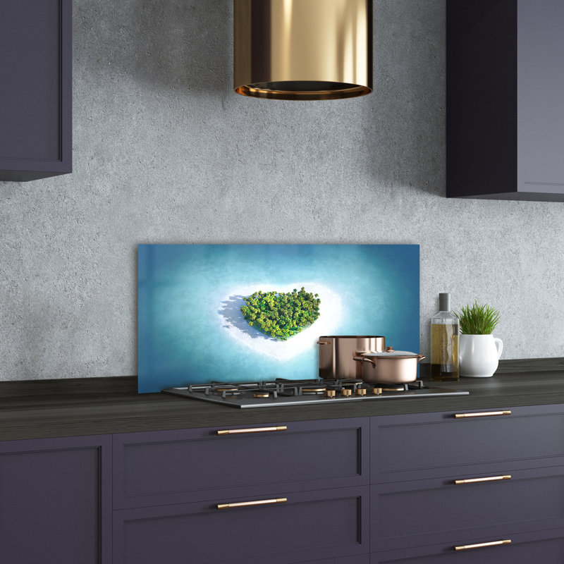 Floreat 50cm W x 100cm L Glass Peel and Stick Panel
