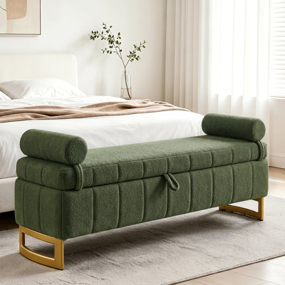 Banc de rangement rembourré 63 po pour lit très grand 63 po avec garde-corps amovible