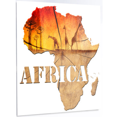 « africa map illustration », impression sur métal