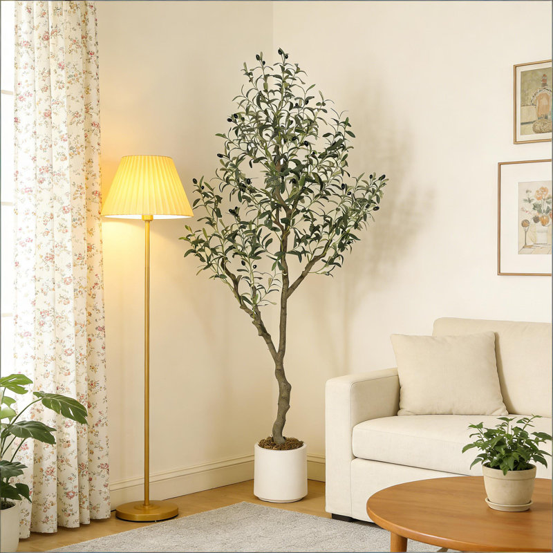 Olive artificielle avec pot pour la maison, le bureau et le salon, 60 po x 29,53 po
