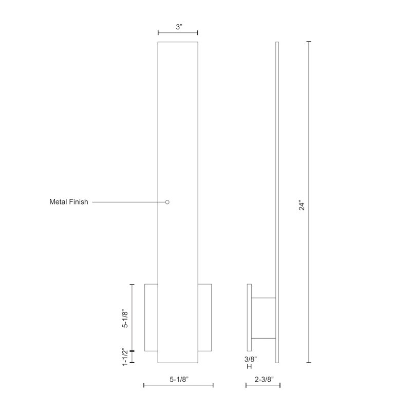 Vesta 1 - Light LED Sconce, White