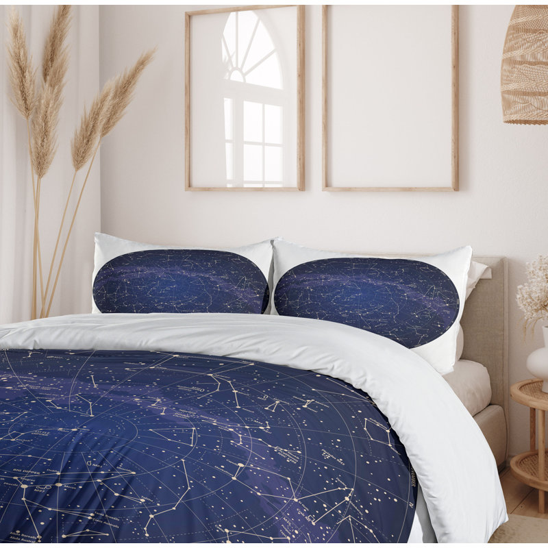 Constellation Modern & Contemporary Polyester Geometric Shapes Duvet Cover, Queen