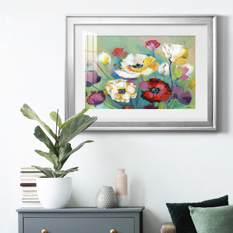 Alex's Garden - peinture encadrée, H 30,5 po x l 42,5 po x P 1,5 po, Cadre argenté