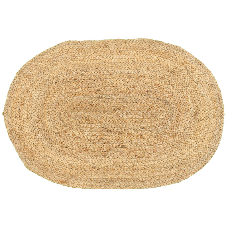 Wynyard Hand-woven Hand-Braided Tan Jute/Sisal Natural Rug, Oval 2' x 3'