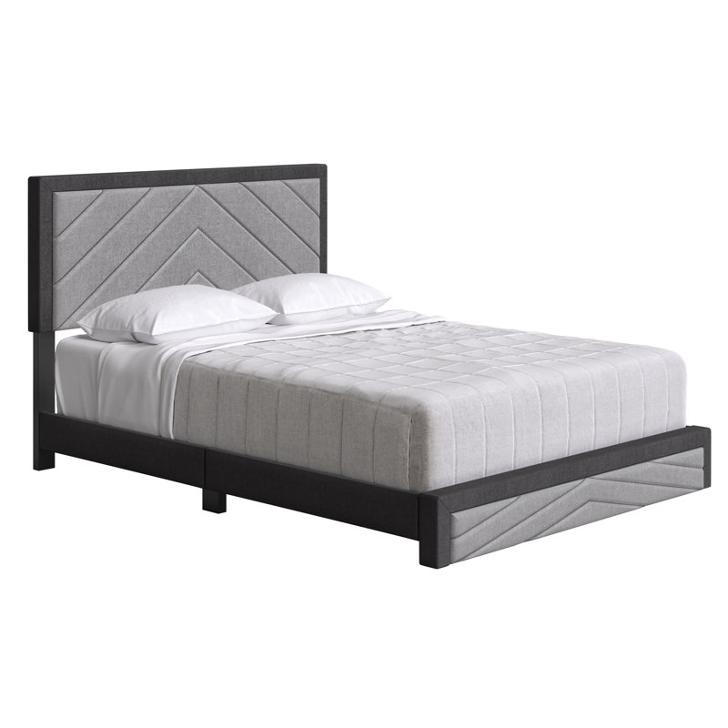 Barcelona Linen or Faux Leather Upholstered Platform Bed Frame with Adjustable Headboard, Heavy Duty Slat Support System, No Box Spring Required - Boyd Sleep