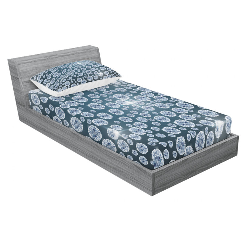 Microfiber Geometric Sheet Set, Twin Sheet Set with Fitted Sheet