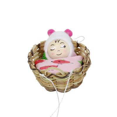 Wooden Ornament for Christmas Tree, Baby Girl