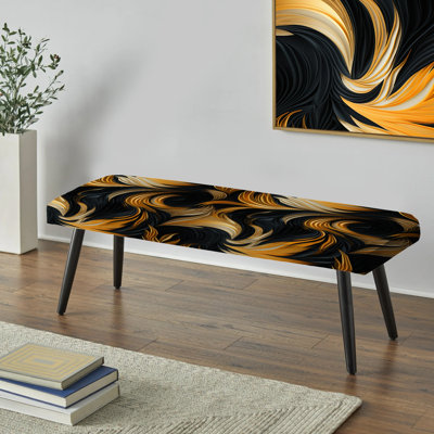 Rayures Bengals - Banc rembourré noir abstrait