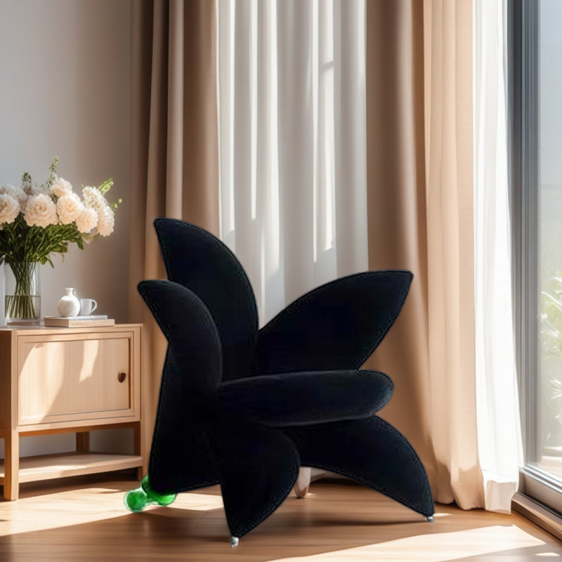 Luxury Creative Flower-shaped Leisure Chair., Black