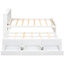 Lit simple avec étagères, tête de lit et 3 tiroirs - tête de lit plateforme en bois massif blanc, longévité-742194088