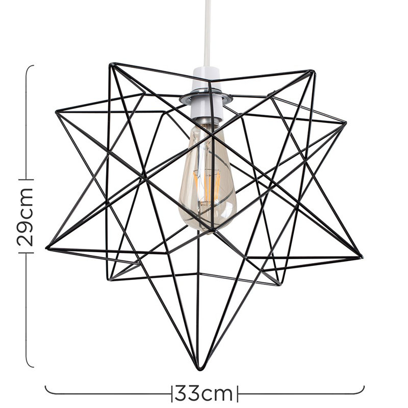 Sadira 29cm H Cotton Novelty Pendant Shade ( Clip On ), Black, No