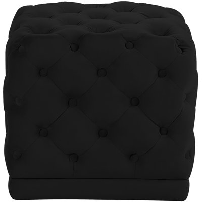 Bonita 18" Wide Velvet Tufted Square Cube Ottoman by Mercer41