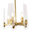 Lustre 5 lumières Mid-Century doré