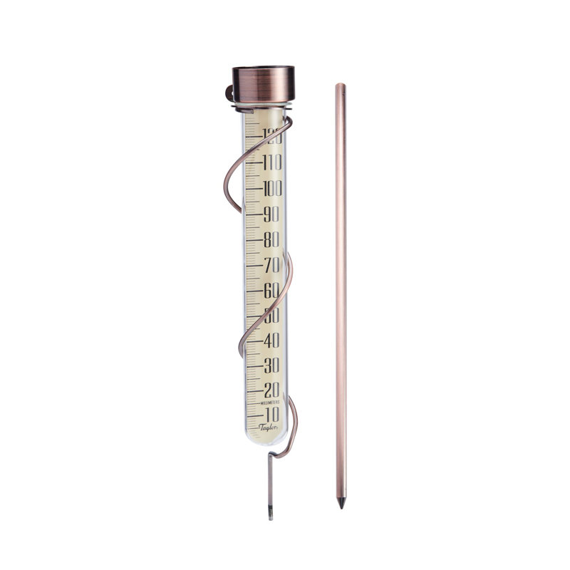Pluviomètre en verre de la collection Taylor Heritage, capacité de 5 pouces, bronze