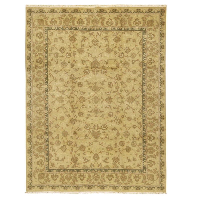 Tapis rectangulaire en laine noué à la main