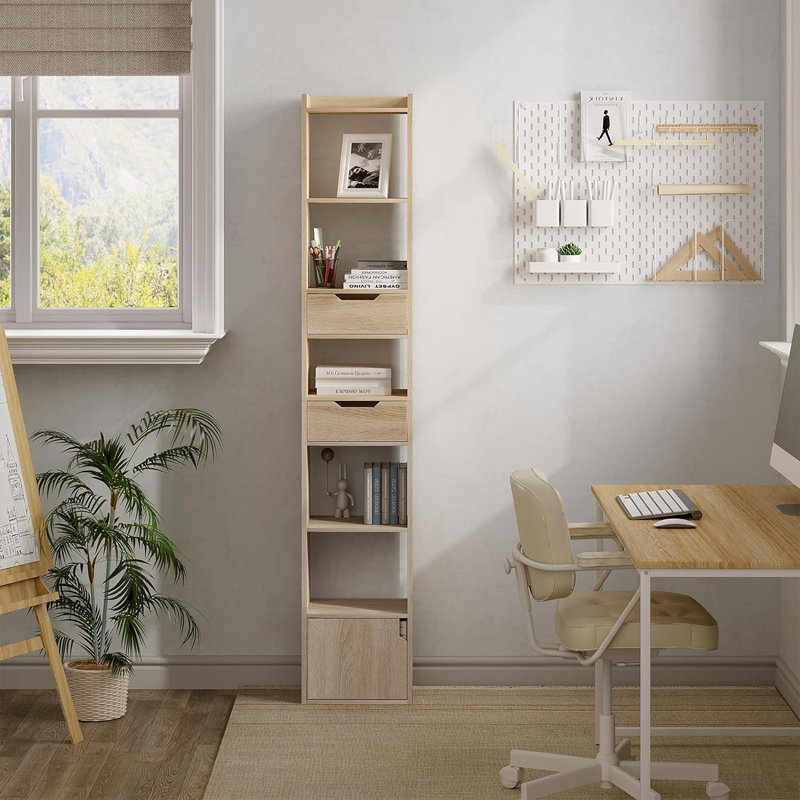 Noblet 181cm H x 33cm W Standard Bookcase, Light oak