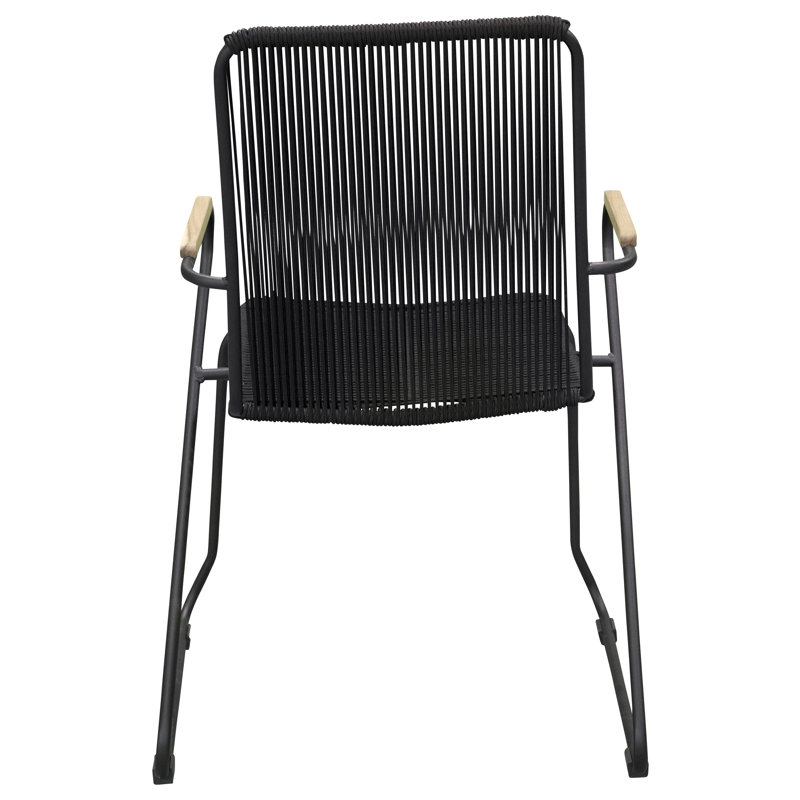 Hyeon Stackable Outdoor Patio Dining Armchair with Cushion