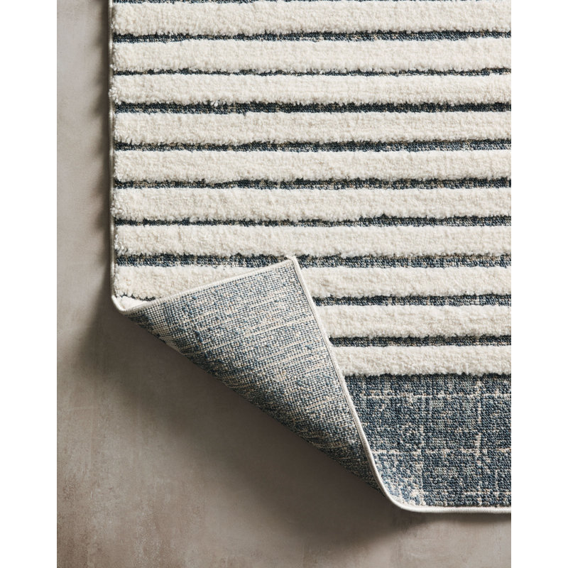 Mischa Power Loom Ivory/Gray Area Rug, Rectangle 3'7" x 5'7"