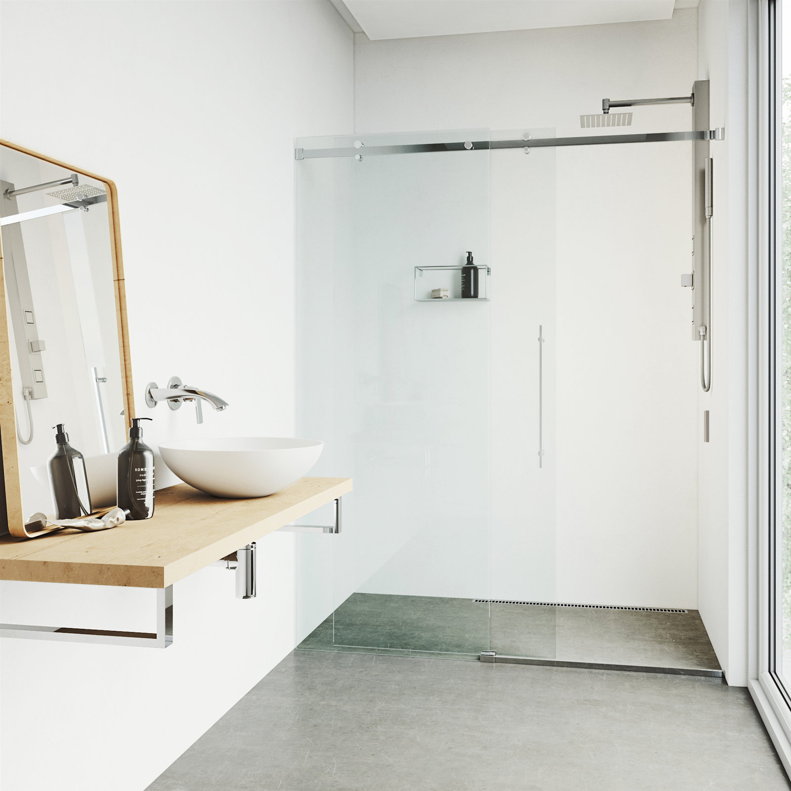 Orchid 2-Jet Shower System with Hand Wand, Stainless Steel