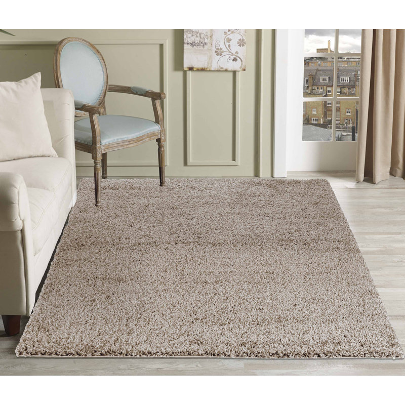 Esterly Light Beige Shaggy Rug, Rectangle 200 x 290cm