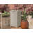 The 33 Gallon Durable Plastic Hideaway Outdoor Garbage Can with Secure Lid and Wicker Design-113059778