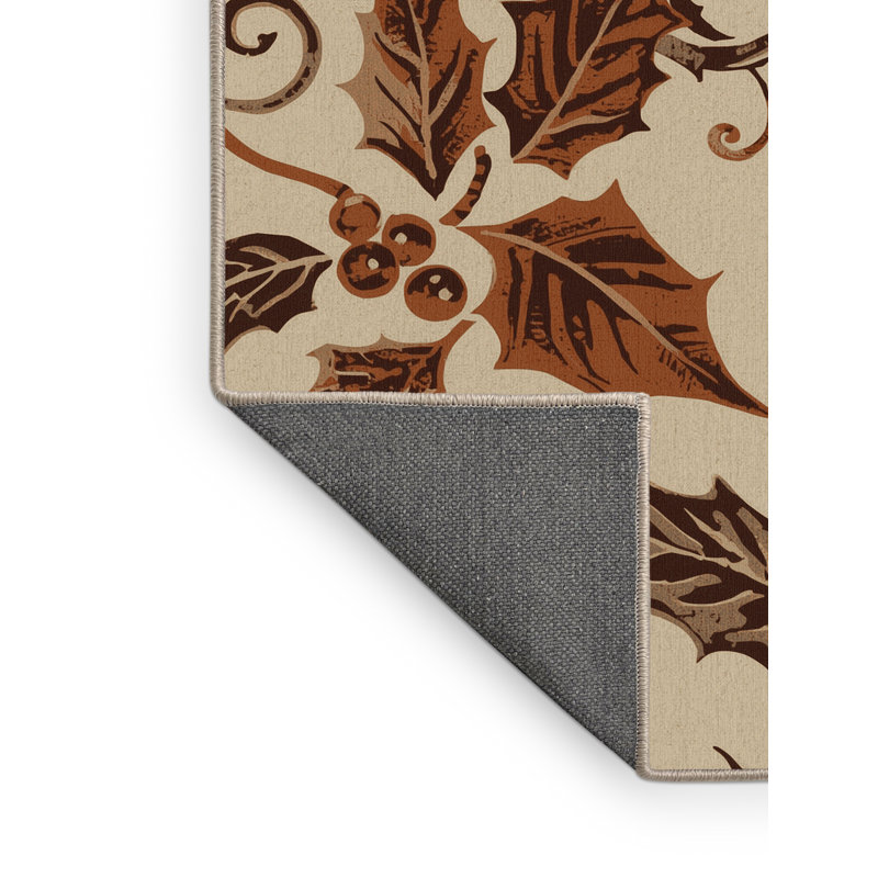 Tapis brun doux et moelleux à motif damassé classique Holly Broward, Carré 7 pi